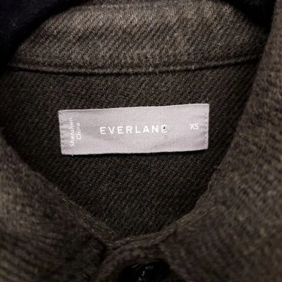 Everlane Womens Utility Heavyweight Shacket Shirt Jacket XS Green Button Up - Picture 5 of 10